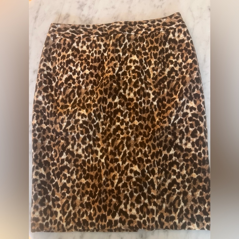 LOFT Animal Print Midi Skirt
